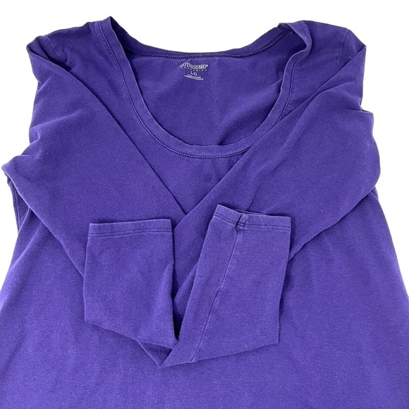 Bundle Motherhood Maternity Scoop Neck 3/4 Sleeve Tops Sz L Purple Teal Stretch - Picture 9 of 11